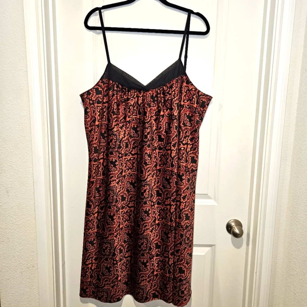 Cabernet Sexy burgandy and black Slip dress Sleep Comfort Lounge size 2X